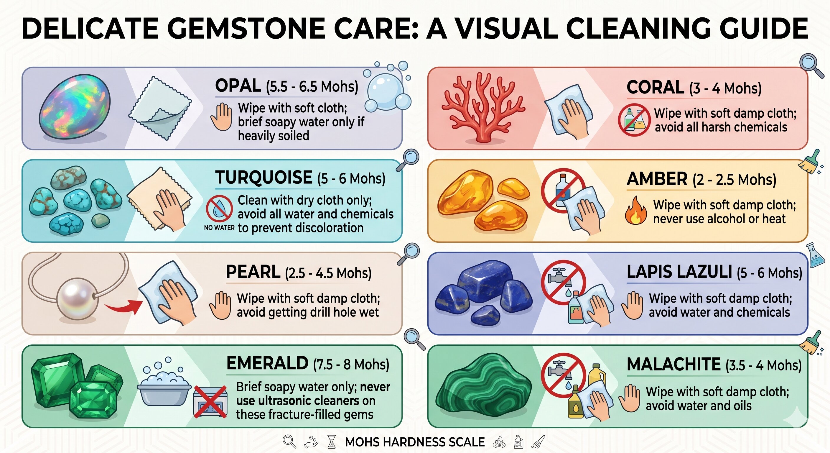 Delicate gemstone care